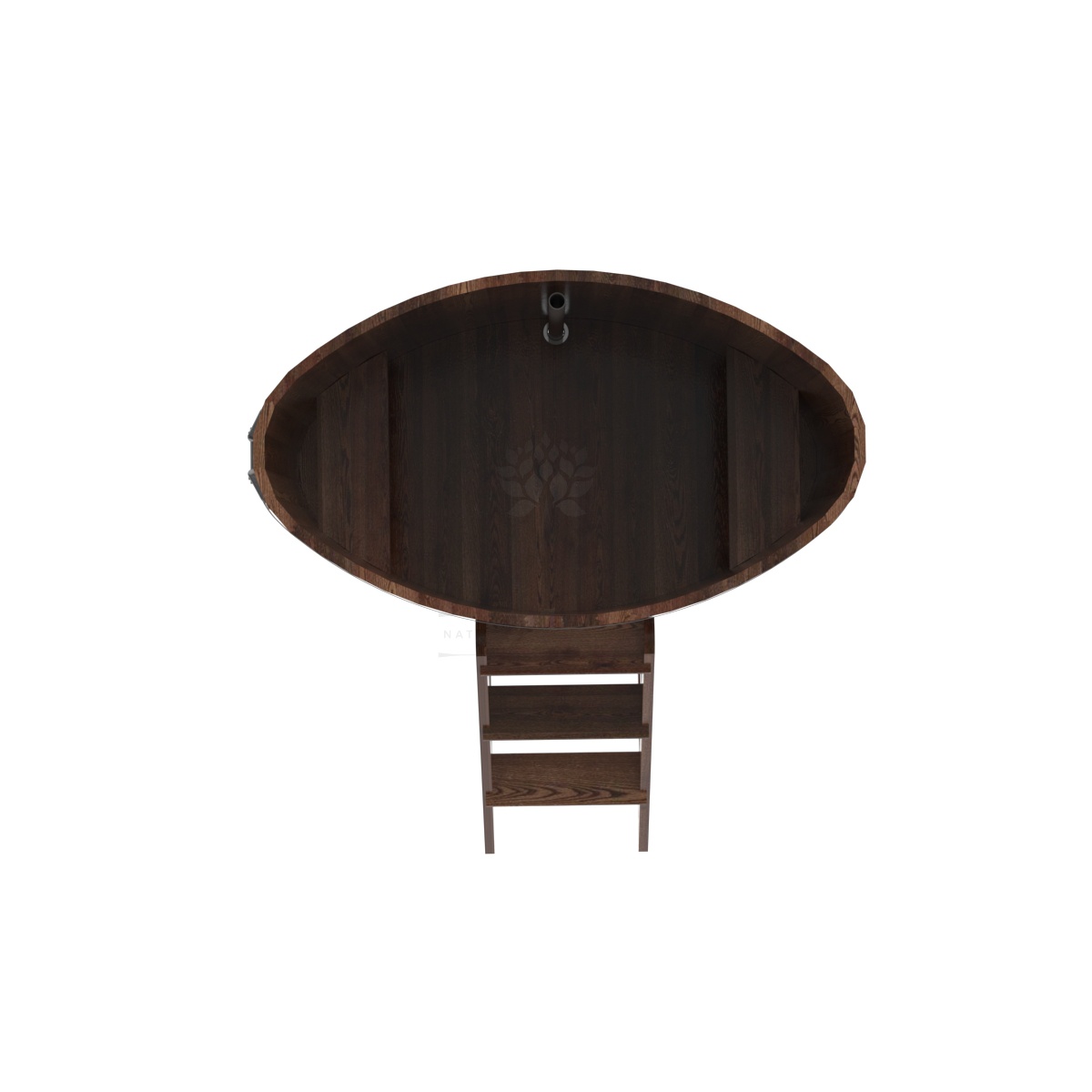 1154 Купель овальная из лиственницы 0,80х1,42х1,2 морёная премиум Alyarus  - Вид №4