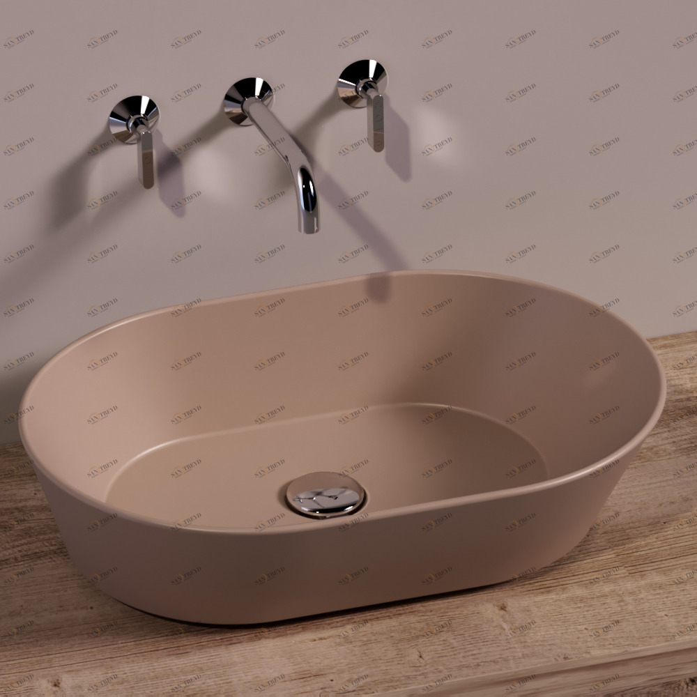 WA02MOKAMATT Накладная раковина на столешницу  овальная Simas 