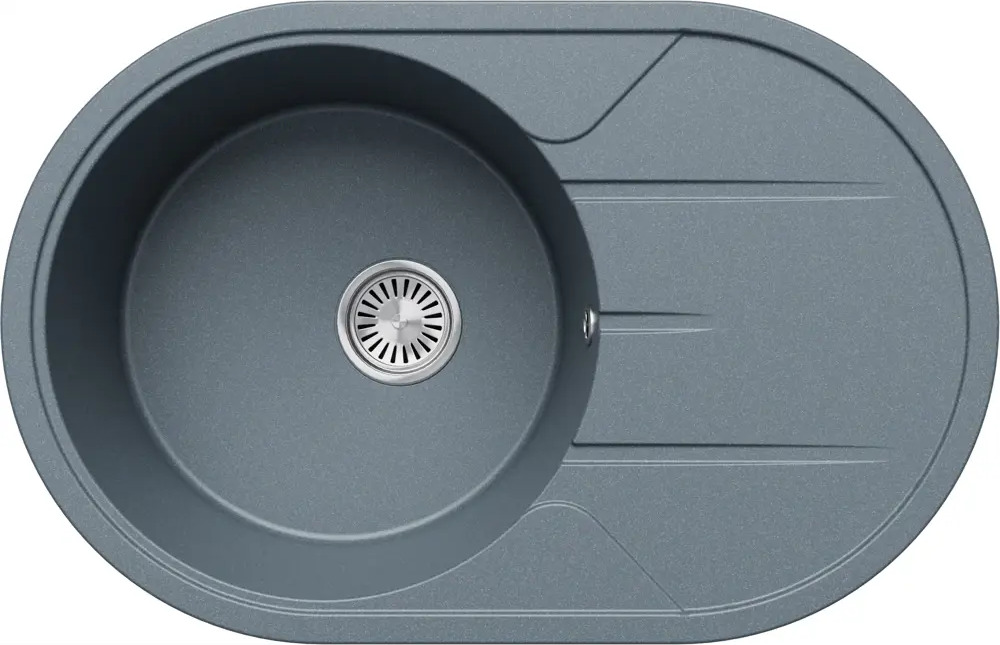 91577079 Врезная мойка Tolero R-116 77.5x50x20 см кварц цвет серый STLM-0860710