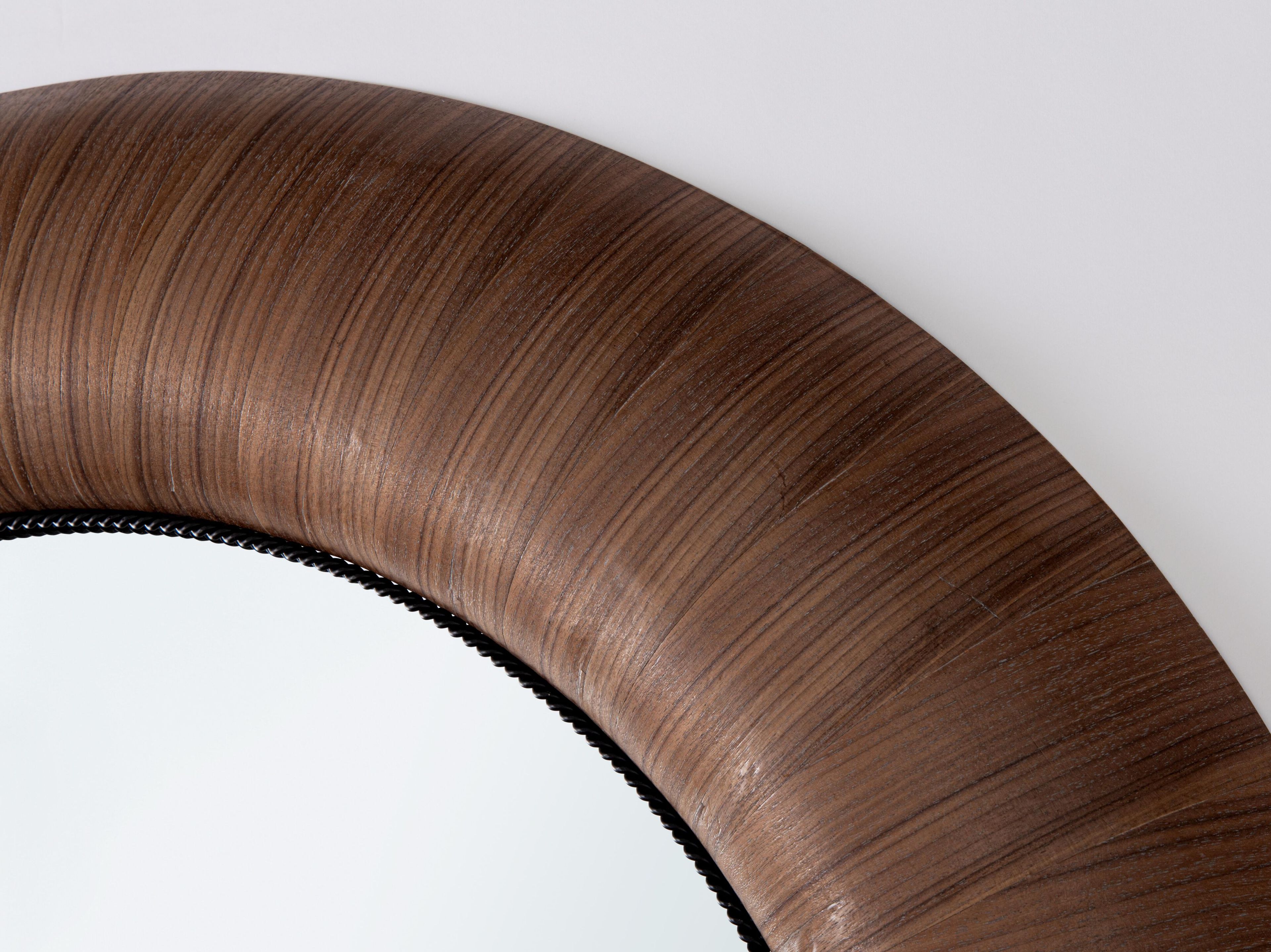 Круглое зеркало грецкого ореха с рамкой стены BIZZOTTO BUGLOSS D112 ARCH-00103435 - Вид №2