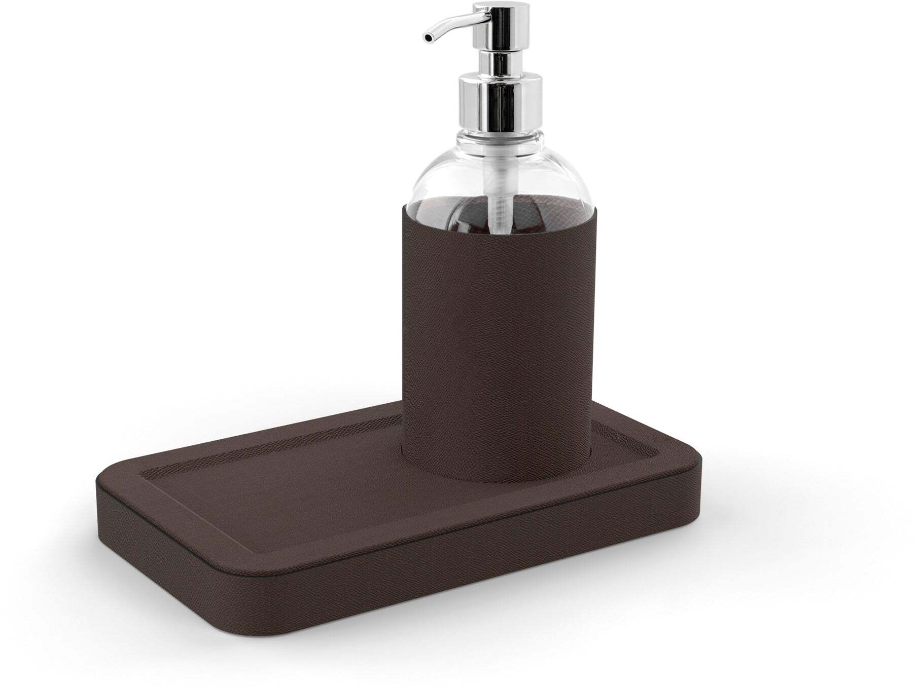 Igea Маленький поднос с ручным дозатором - 13X22XH22 см / регенерированная зернистая кожа_camel