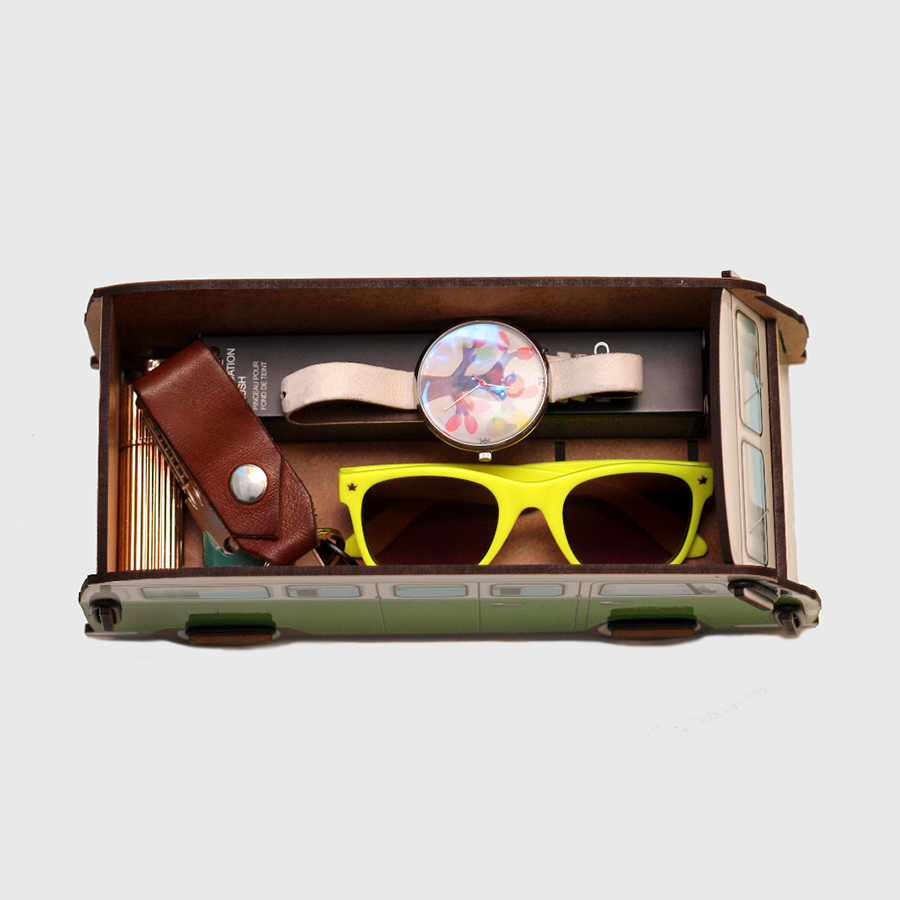 0005 Настольный органайзер vw t1 camper - зеленый BadLab  - Вид №2