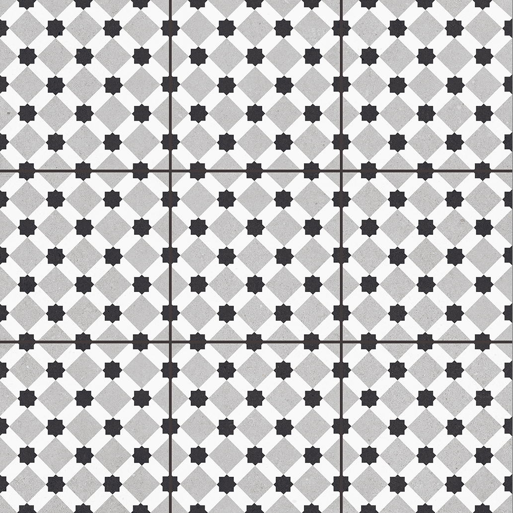 Серый ковер из керамогранита RONDO GREY – элегантность в каждом квадрате STP-ST533 INCOLOR