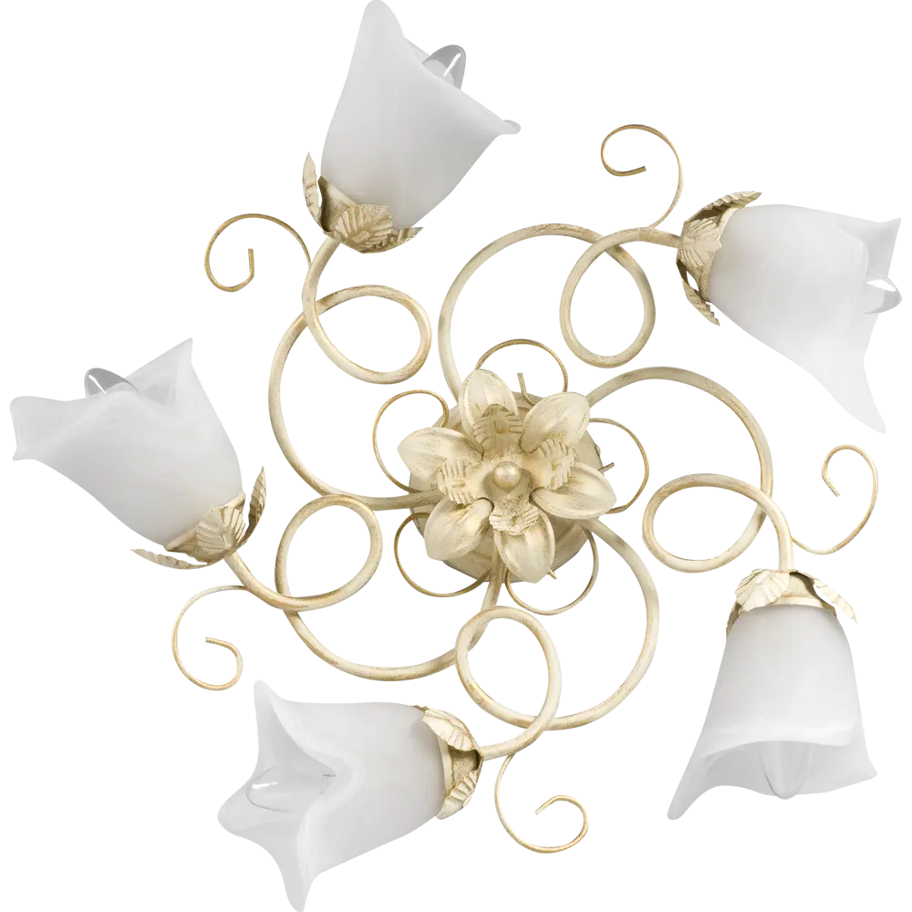 Люстра потолочная Vitaluce Летто 5 ламп 15м² Е14 цвет бежевый матовый STLM-2092817 - Вид №2