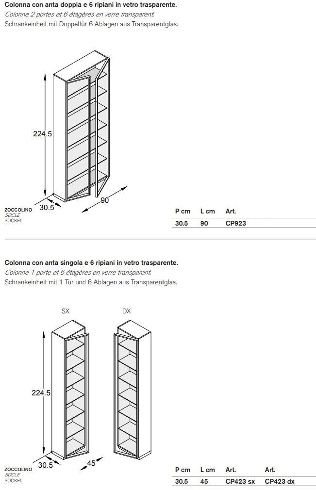 ARTELINEA Встроенный шкаф для ванной со стеклянными дверцами sun-id-1489235 - Вид №1