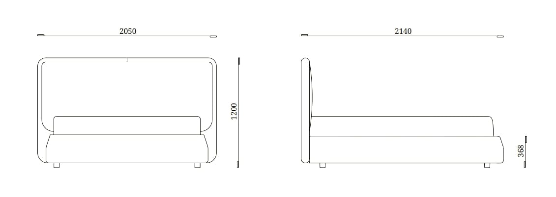 Двуспальная кровать из ткани с мягким изголовьем Febal Casa OPUS ARCH-00102440 - Вид №10