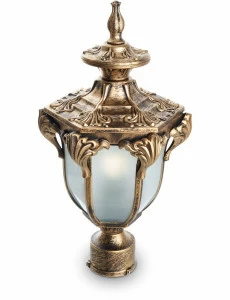 Уличный светильник на опору освещения 37х17,5х20 см черное золото "Флоренция" 11425 FERON ПОД СТАРИНУ, ФОНАРЬ 00-3955796 Золото