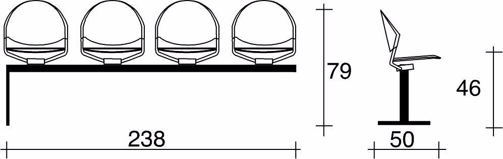 TALIN Сиденье на балке пола из ткани с подлокотниками Delfi sun-id-1504117 - Вид №7