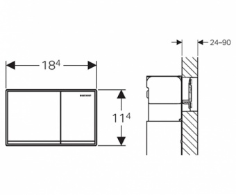 115.081.SI.1 смывная клавиша OMEGA60  (бел.стекло) Santreyd  - Вид №1