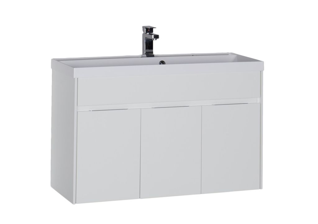 Тумба с раковиной Aquanet Латина 100 белый 0017963700179392 - Вид №1