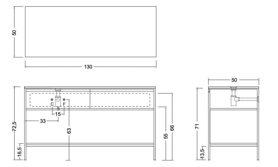 Напольный умывальник с ящиками Nic мост ARCH-00039547 - Вид №5