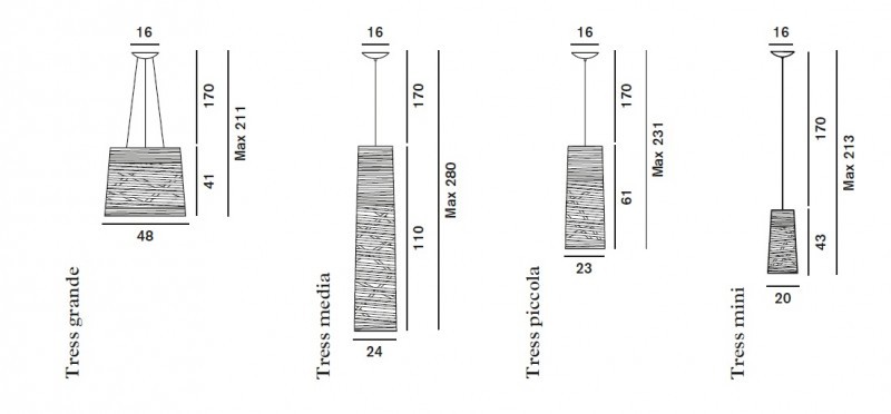 Foscarini 182027 20 Tress sosp.picc nero подвес 90746 - Вид №2