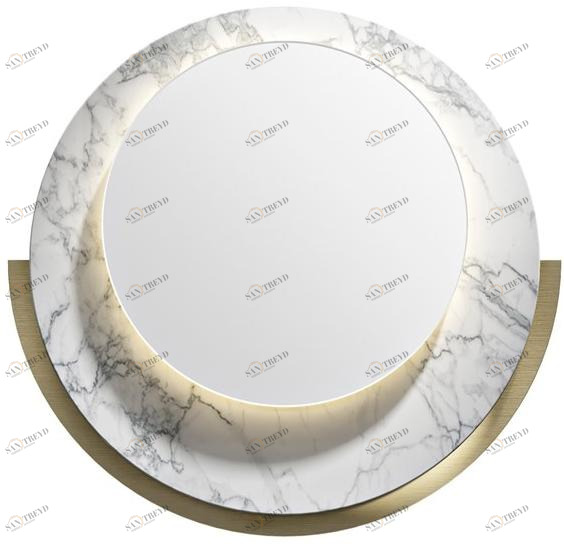 Capital Collection Круглое зеркало из мрамора с настенной рамой sun-id-1509000