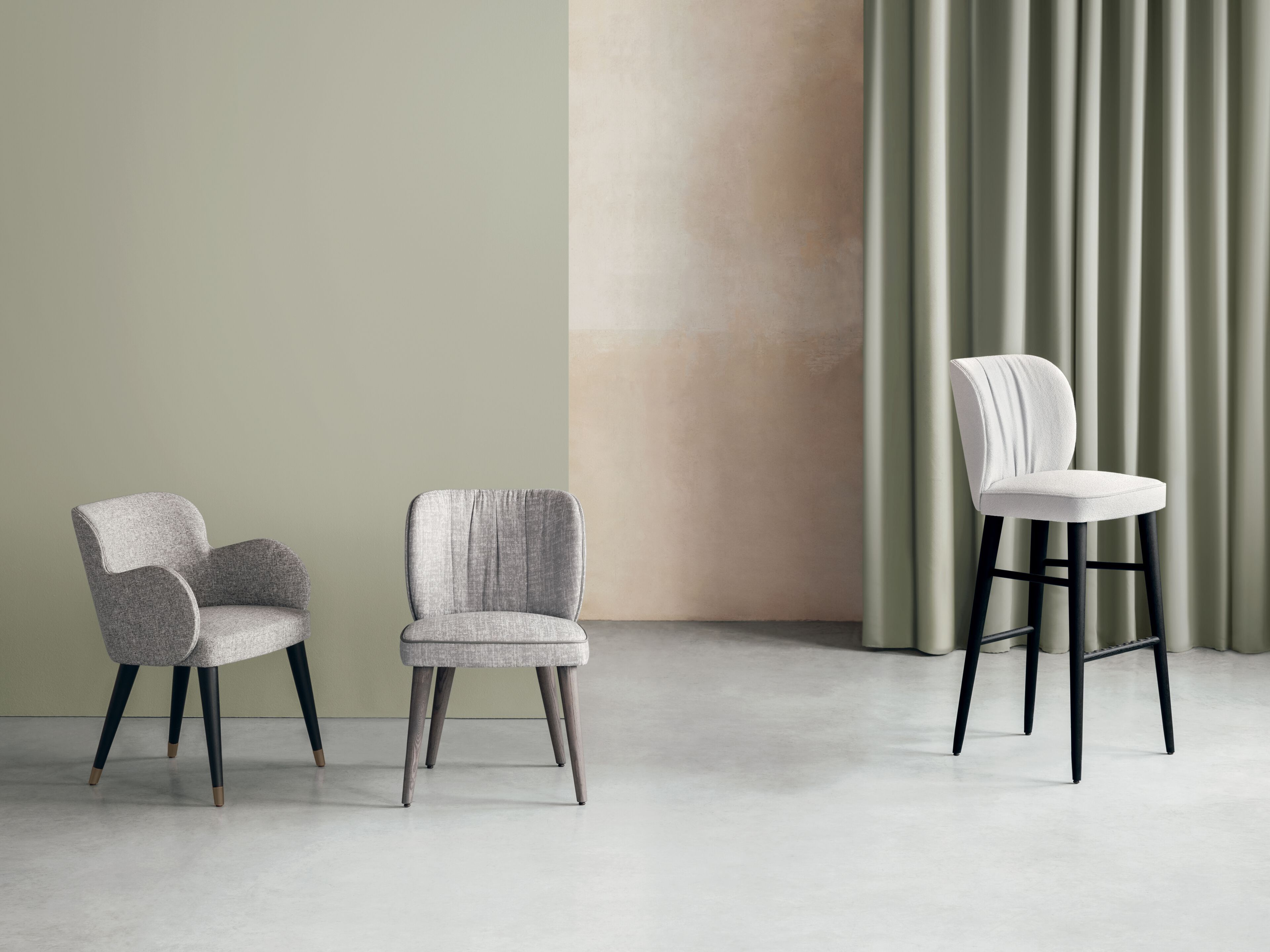 Мягкий табурет из ясеня со спинкой Riccardo Rivoli ARCH-00066697 - Вид №3