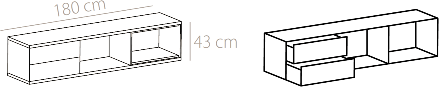 Punt Буфет из лакированного дерева с ящиками Slats Slt004  - Вид №1