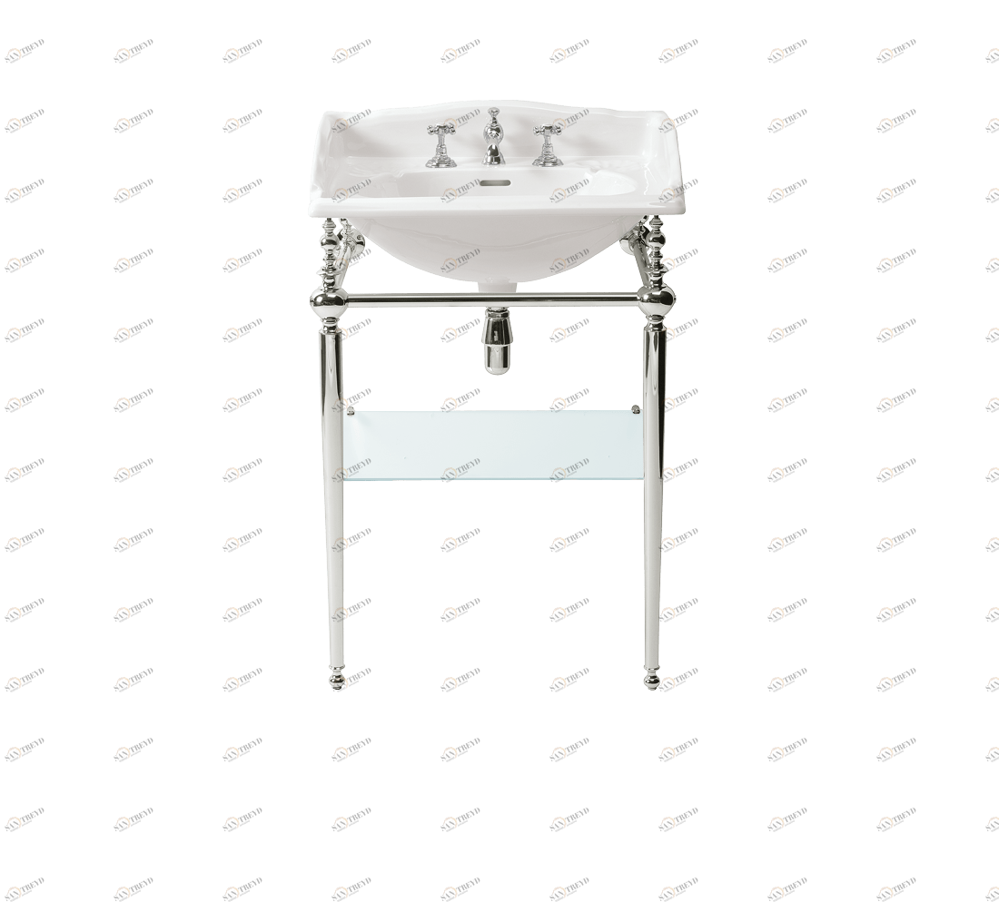 Gentry Home Таз большой белый Victorian Никель GH101896