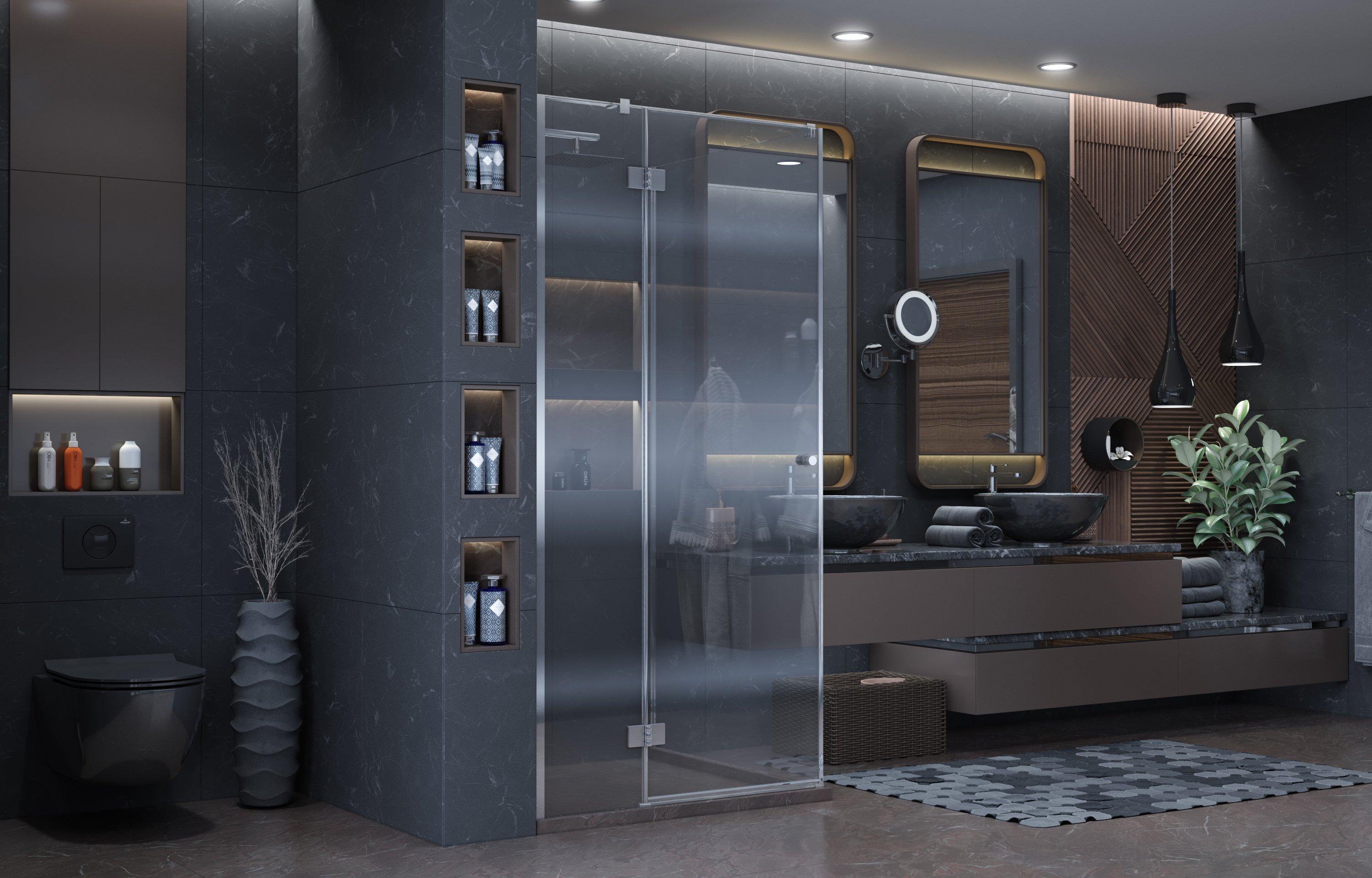 Душевое ограждение Ambassador Diamond 12011103L (1000x1000x2000), 1 место - Вид №3