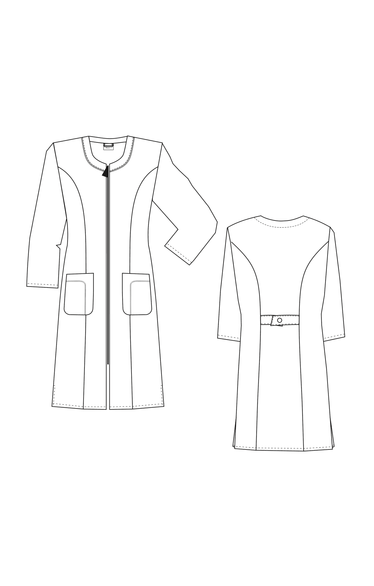 63696 Халат "Сервис-Люкс" темно-голубой  Медицинская одежда  размер 44/158-164 Спецодежда  - Вид №3