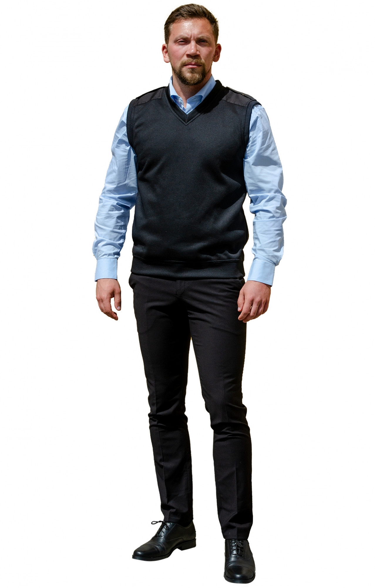 67742 Жилет "ОМЕГА" цвет черный с черным  Одежда для охранных структур  размер 48-50 Спецодежда 