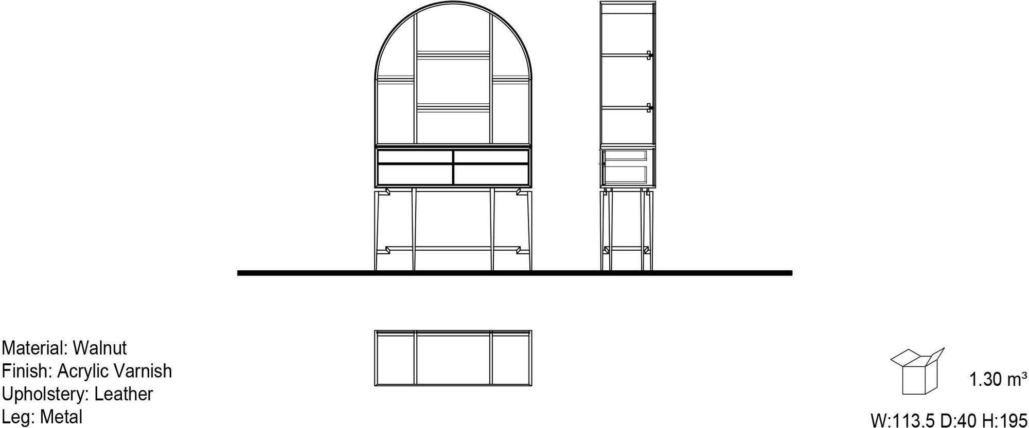 Mobi Буфет из дерева со встроенной подсветкой Nikea sun-id-1503661 - Вид №3