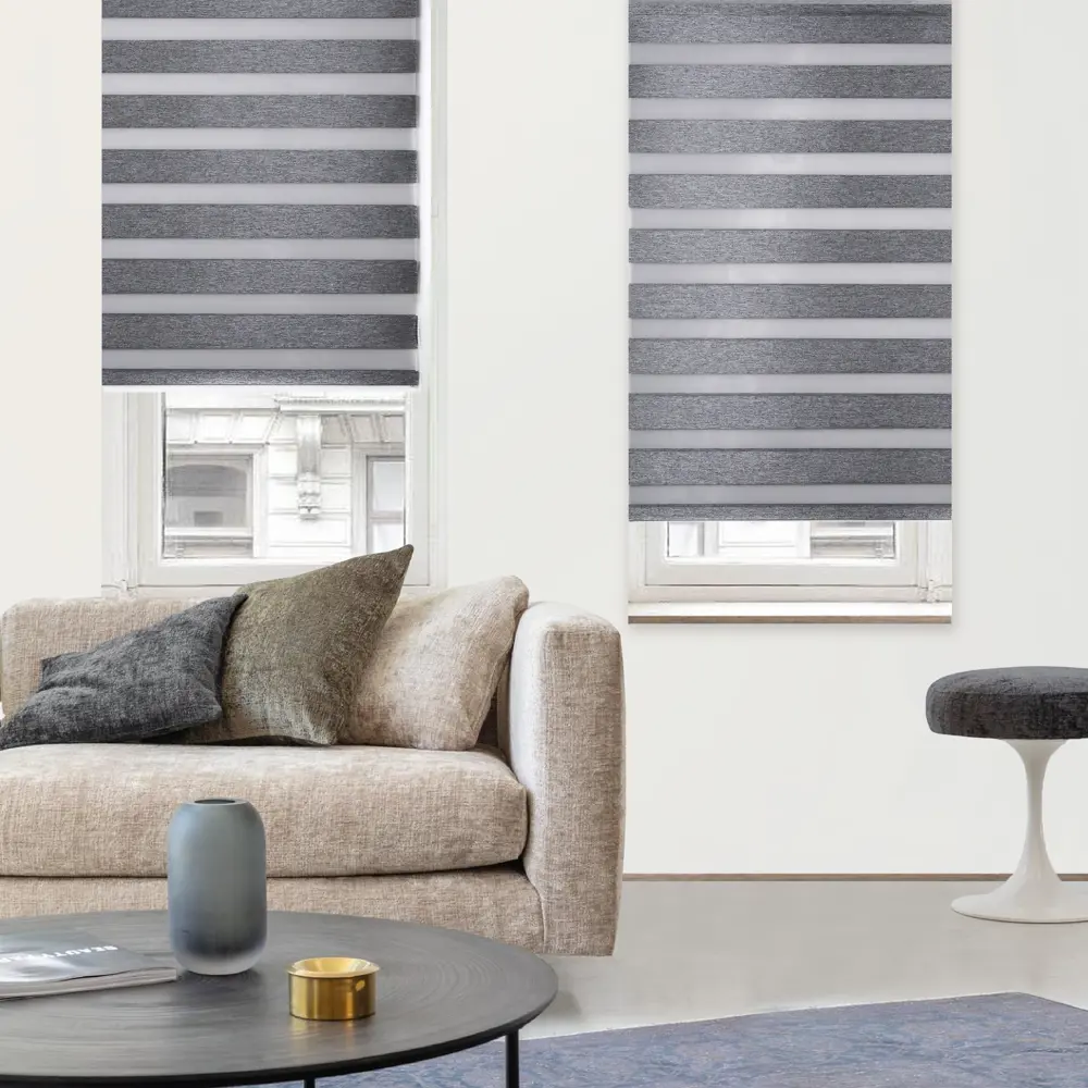 Рулонная штора MIAMOZA день-ночь серый блэкаут 80x160 см 82614521 Д/Н BLACKOUT STLM-0031741 - Вид №2