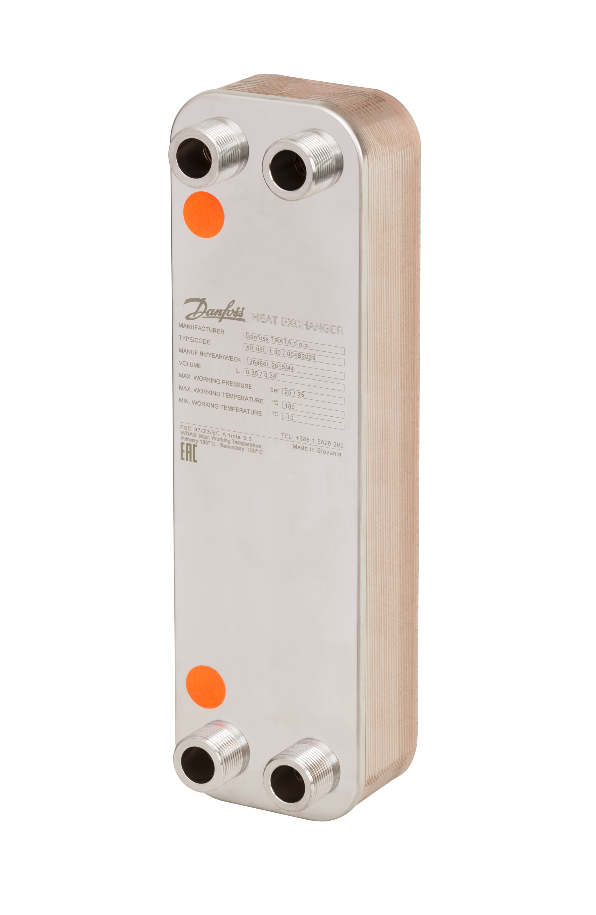 Danfoss Паяный пластинчатый теплообменник серии XB06 XB 06H-1 70 паяный пласт. теплообменник 004B2048  - Вид №3