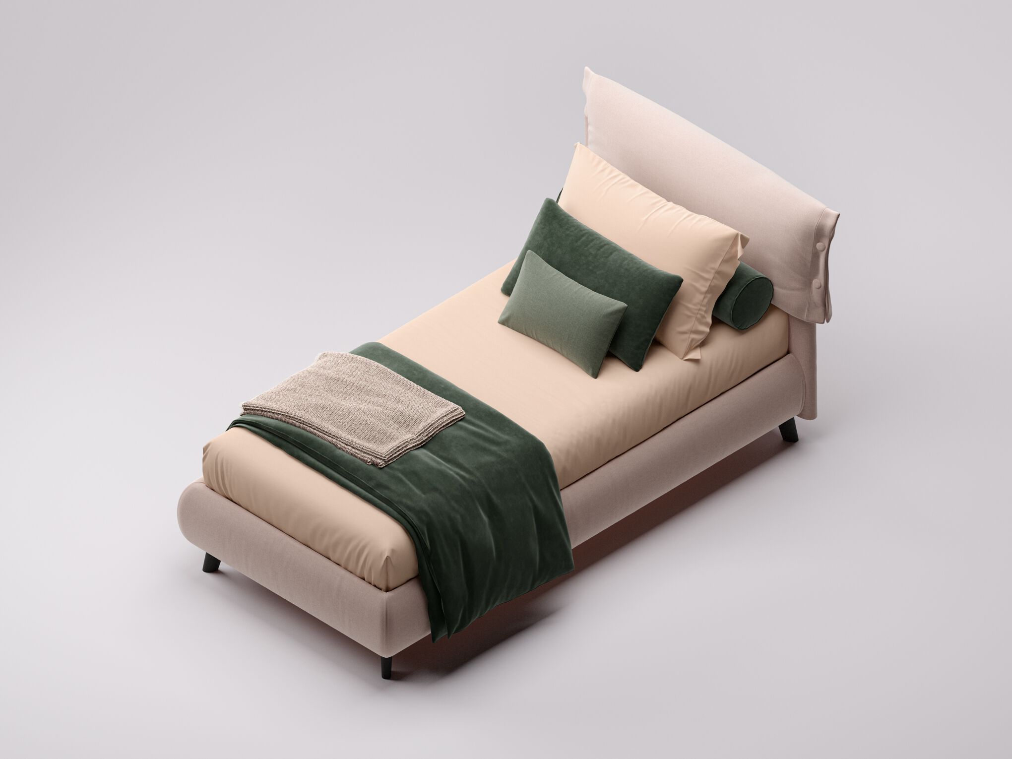 Односпальная кровать с мягким изголовьем Twils GISELLE ARCH-00102217 - Вид №4