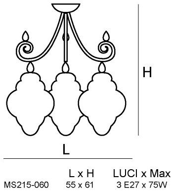 Siru Люстра из муранского стекла Classic Ms 215-060 - Вид №1