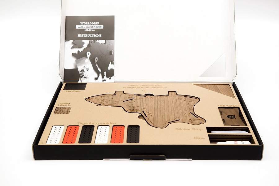 1802 Карта-пазл wall decoration exclusive, 130х78 см, американский орех Mimi  - Вид №7