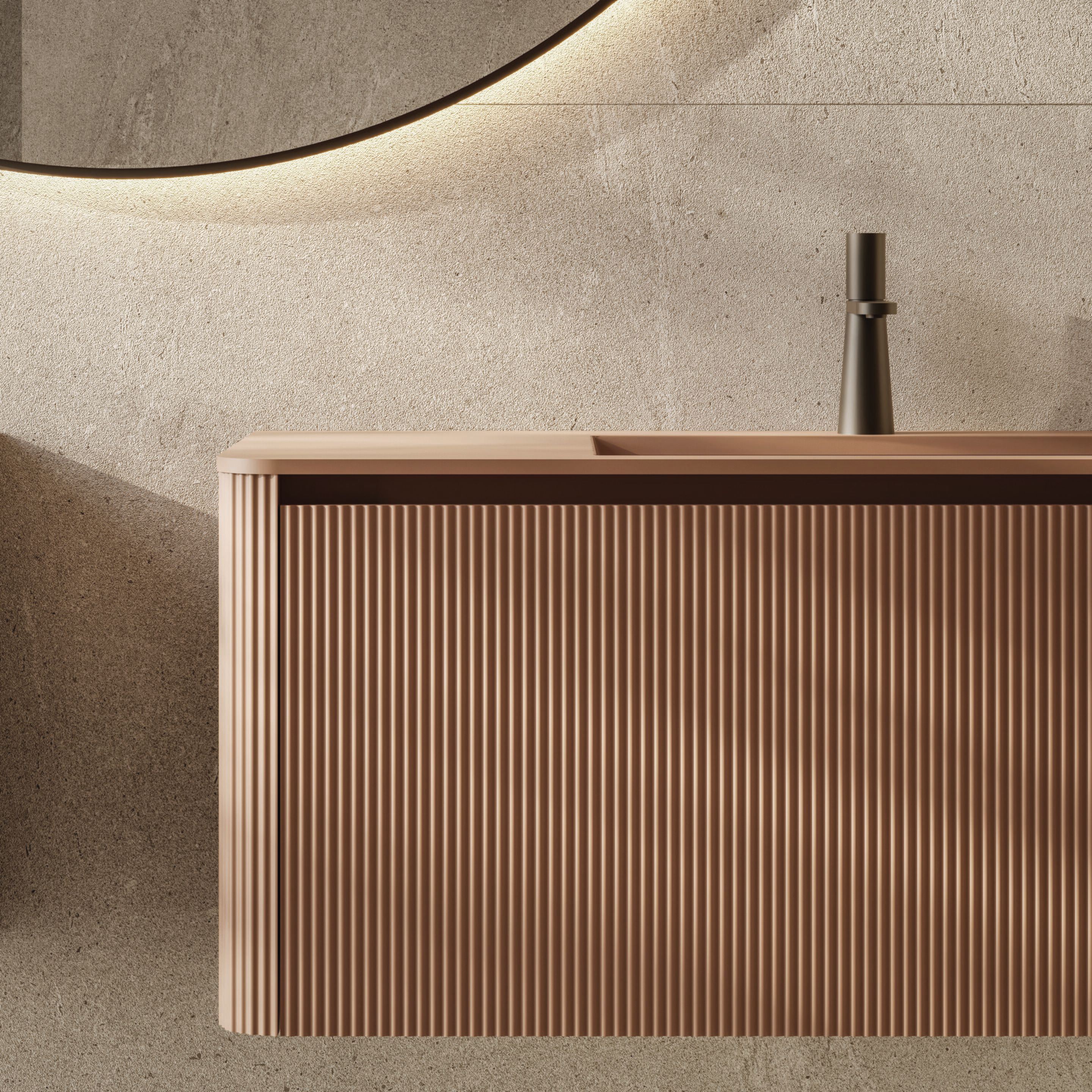 Подвесной умывальник HPL с зеркалом Mobilcrab Infinity Round ARCH-00069092 - Вид №1