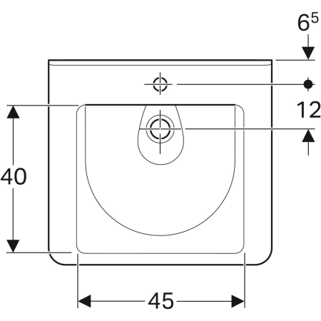 128665000 Раковина Geberit Renova Comfort Square, безбарьерная Geberit  - Вид №22