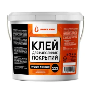 91612036 Клей монтажный акриловый Uniklebe 111 для линолеума и ковролина 1.3 кг STLM-0891941