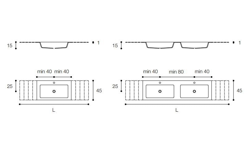 Стеклянная раковина с столешницей Falper VETRO ARCH-00121037 - Вид №3