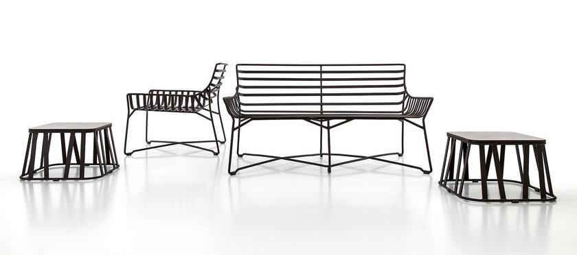 Roberti Низкий прямоугольный садовый стол из алюминия и стекла Hamptons graphics sun-id-1483488 - Вид №3