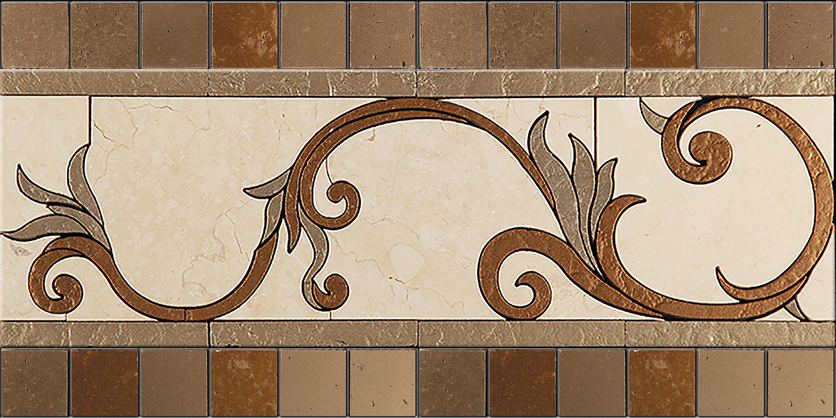 БОРДЮР ИЗ МРАМОРА RM-1 SKALINI FLORAL RM1 - Вид №1