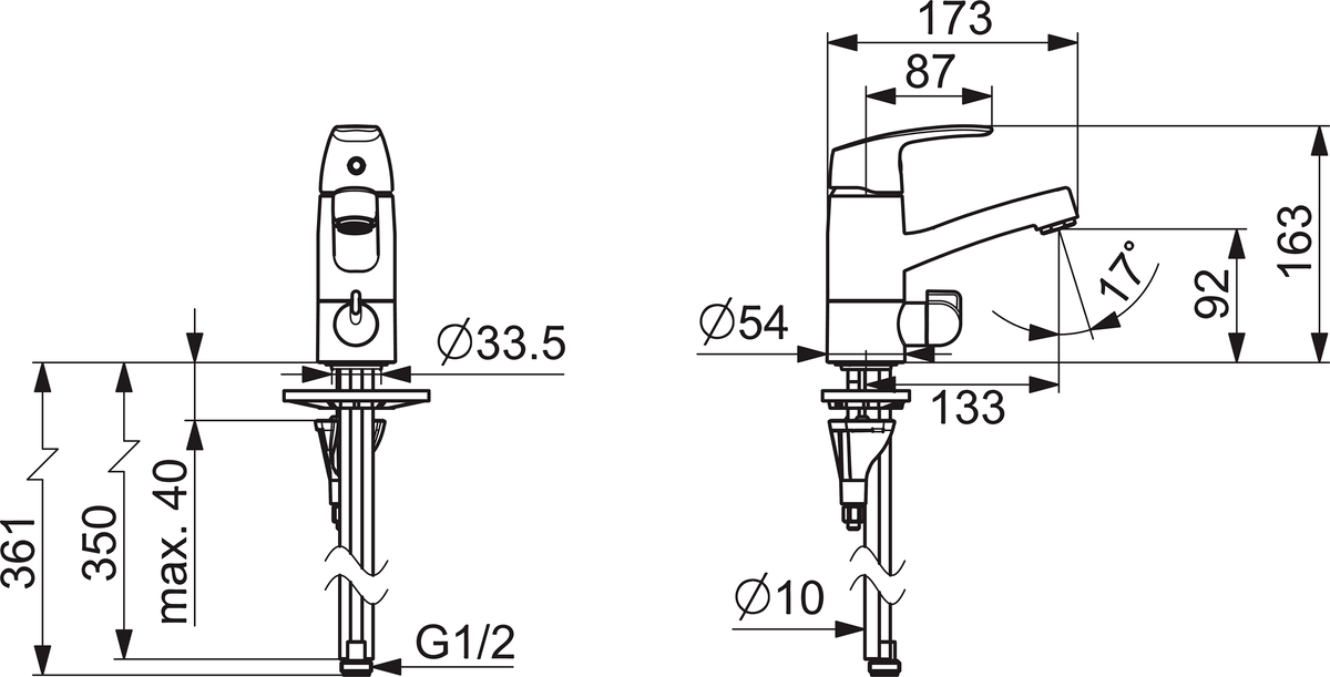 Oras 1013 Смеситель для умывальника с клапаном 1013 Safira Хром  - Вид №1