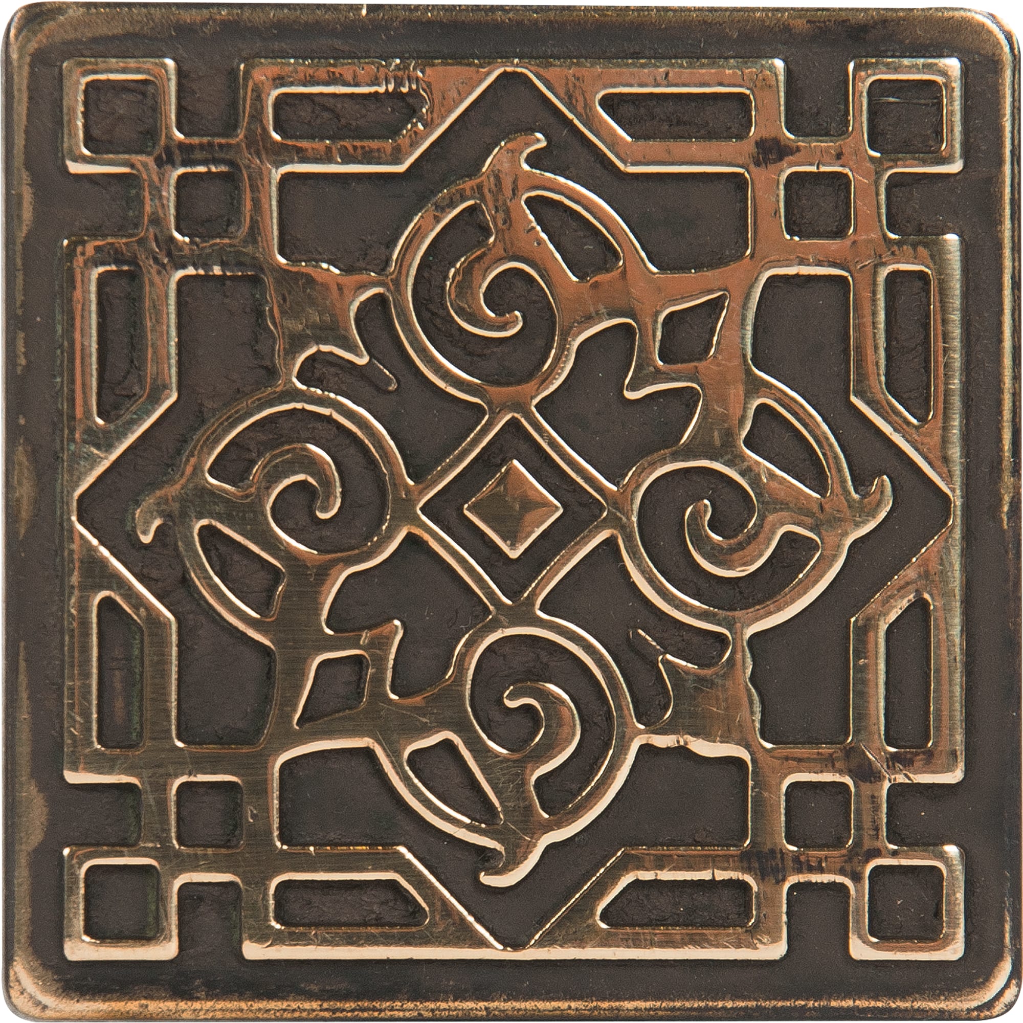 14977306 Вставка декоративная Orient 5х5 см цвет серый Декор латунный Santreyd 