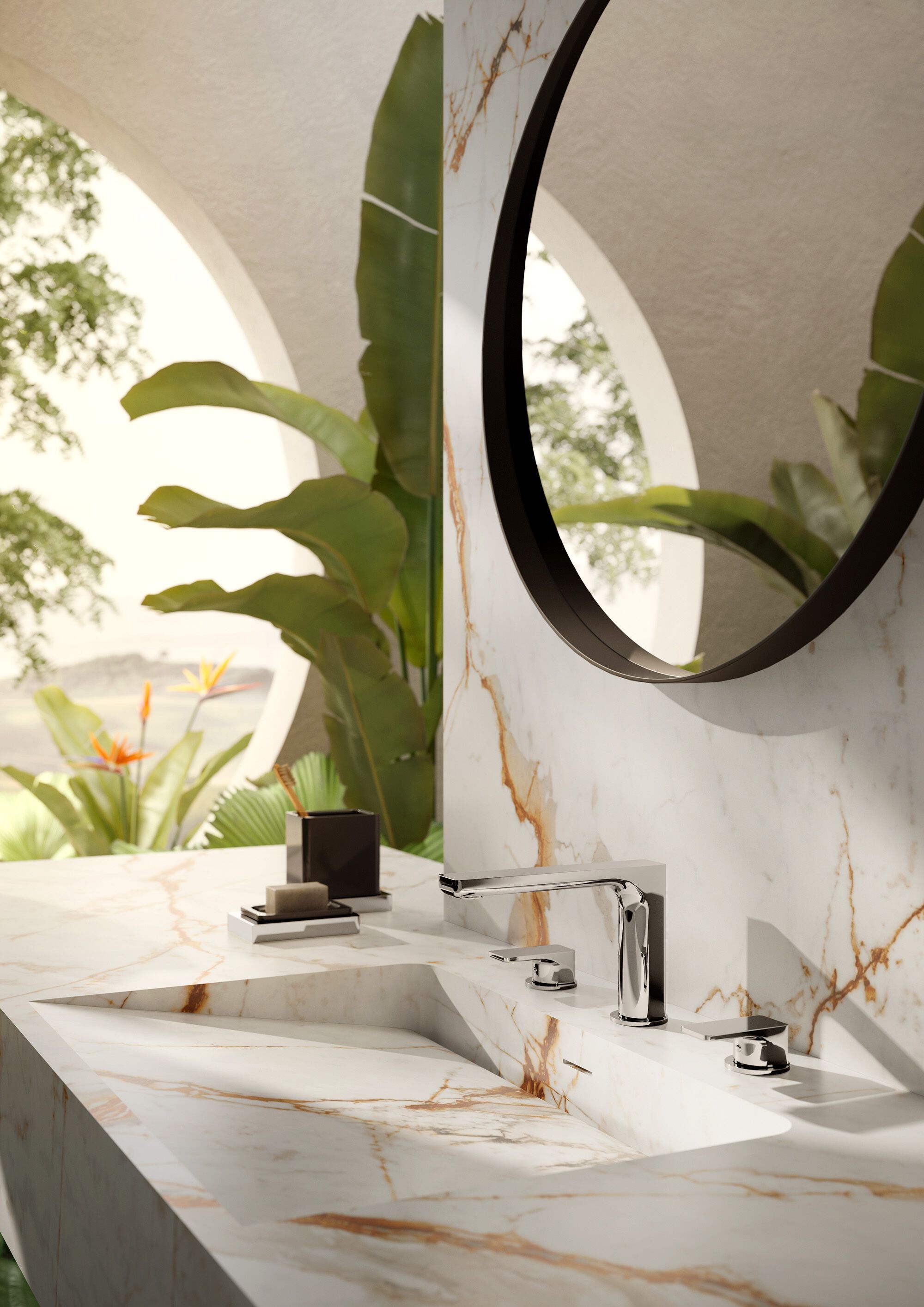 Смеситель для раковины с раздельными розетками Newform B-EASY ARCH-00127234 - Вид №1