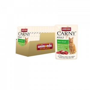 ПР0050436*12 Корм для кошек Carny Adult говядина, страус пауч 85г (упаковка - 12 шт) Animonda