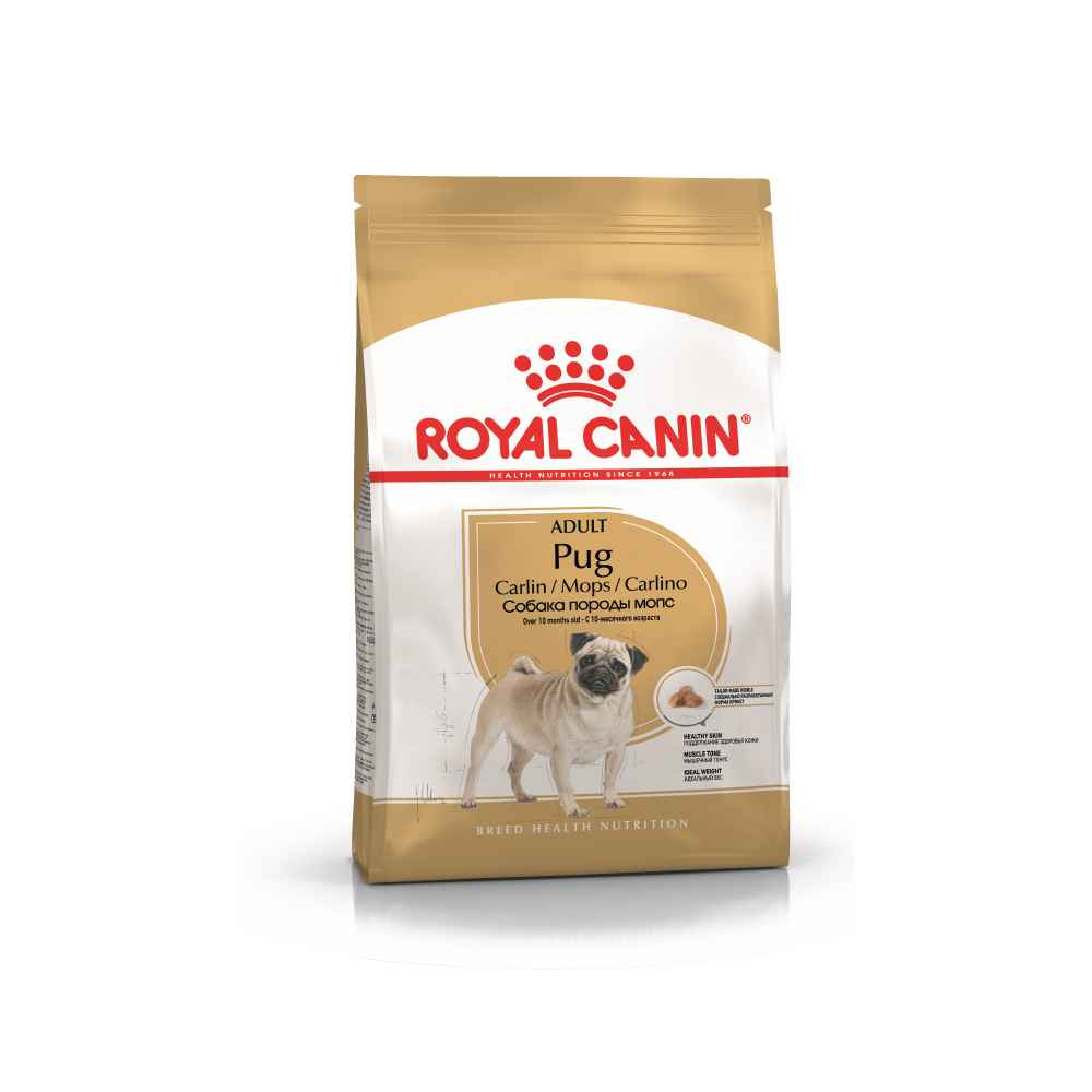 Т0038801 Корм для собак Pug 25 для породы Мопс старше 10 месяцев сух. 1,5кг ROYAL CANIN 