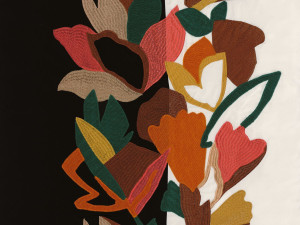 Хлопковая вышитая ткань с цветочным рисунком