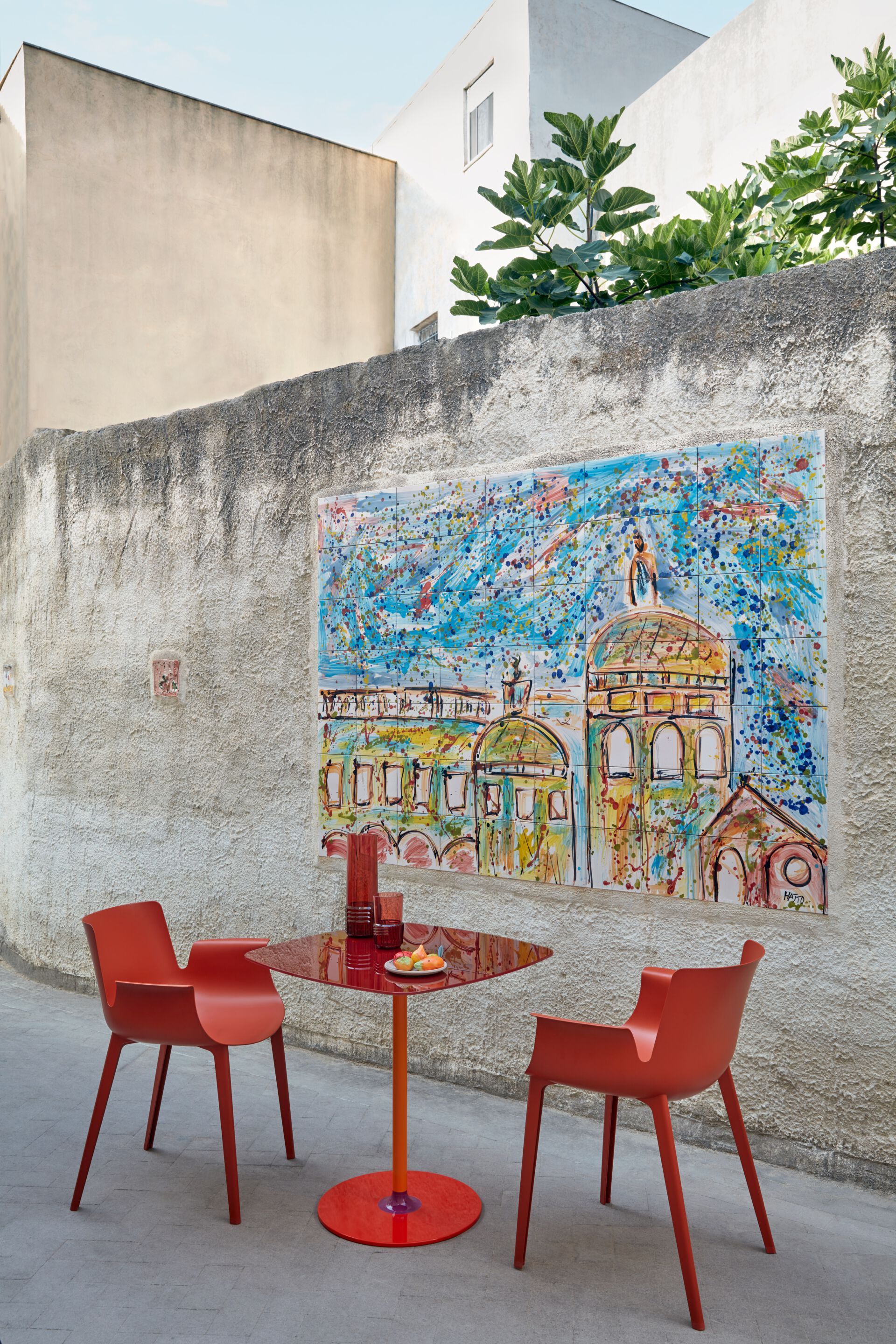 Квадратный стол с хрустальной столешницей и стальным основанием Kartell Тьерри ARCH-00023989 - Вид №8