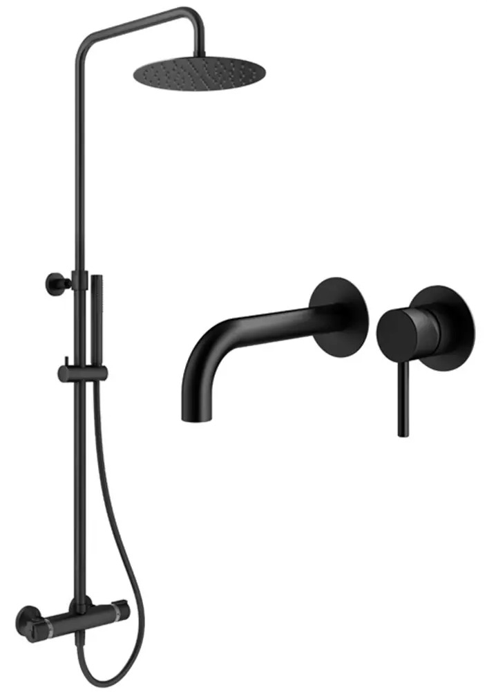 91719947 Комплект смесителей для душа Plumberia Selection KITXO6302NO210, Черный матовый STLM-0988184
