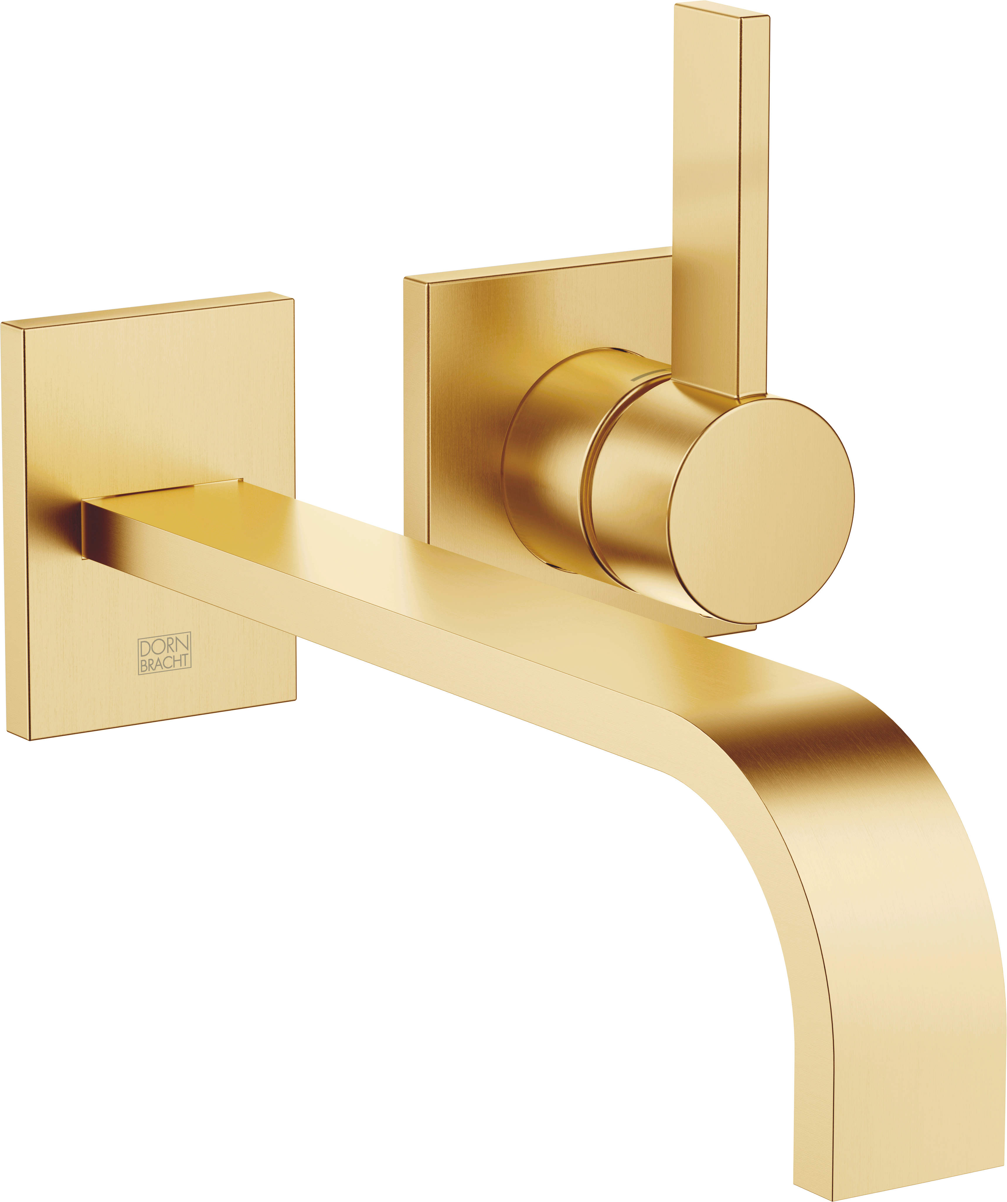 MEM Смеситель для раковины, однорычажный, настенный, без донного клапана - Brushed Durabrass (23-каратное золото) 36862782-28