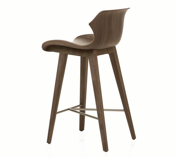 BassamFellows Табурет деревянный со спинкой Petal Cb-292 - Вид №3