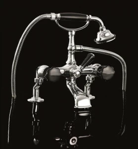 Devon&Devon Комплект для ванны на 3 отверстия с ручным душем Black morris Ddmrbl333bcr