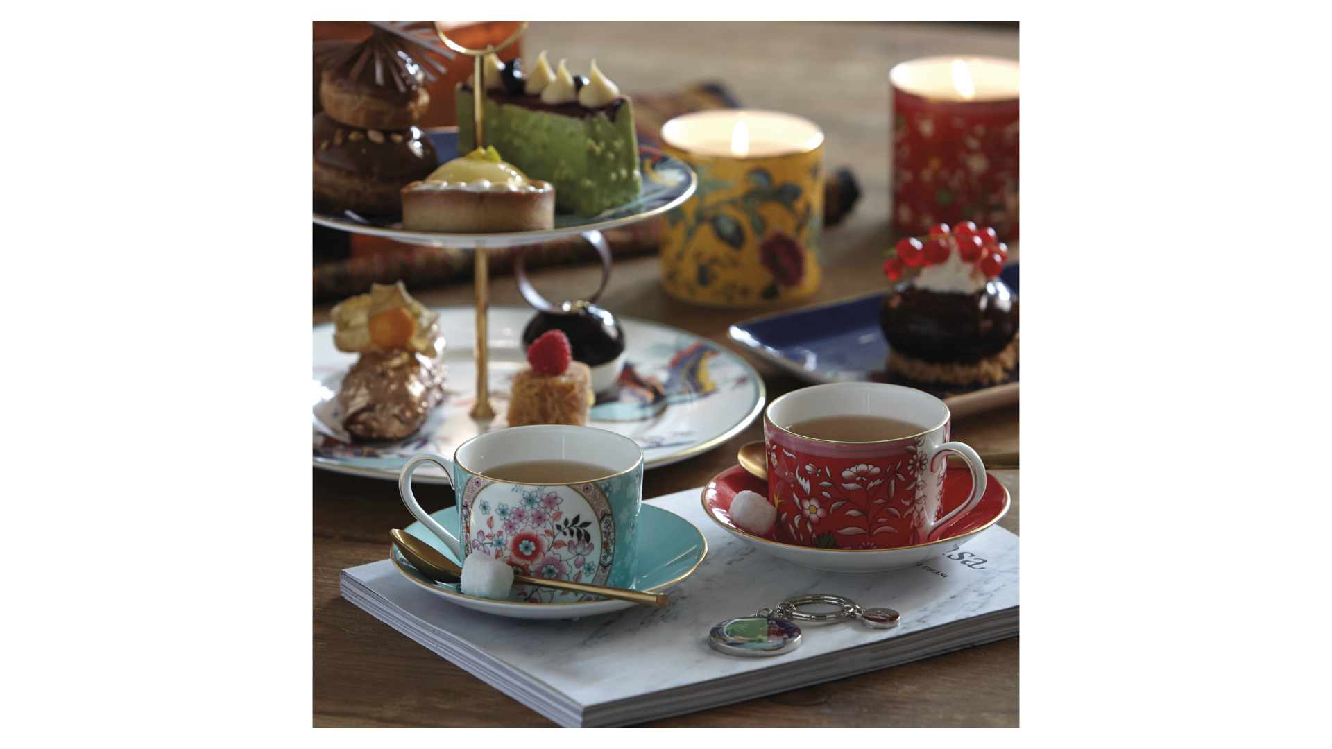 10671653 Wedgwood Чашка чайная с блюдцем Wedgwood Вандерласт Камелия 150мл Фарфор костяной  - Вид №1