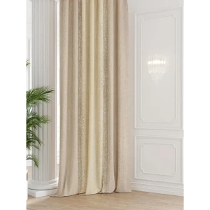 91712723 Штора на шторной ленте Comfy Way Хенвилас 150x250 см цвет бежевый STLM-1063528