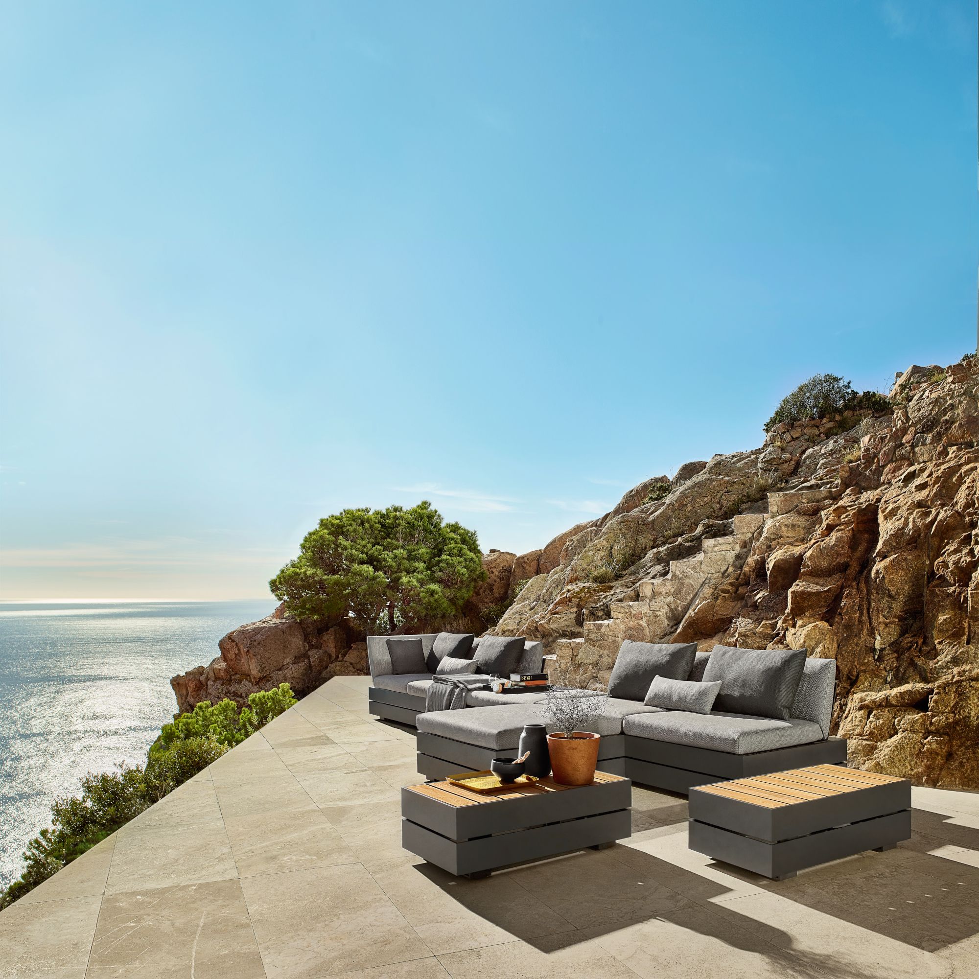 Угловой садовый диван из ткани solpuri Boxx ARCH-00050179 - Вид №11