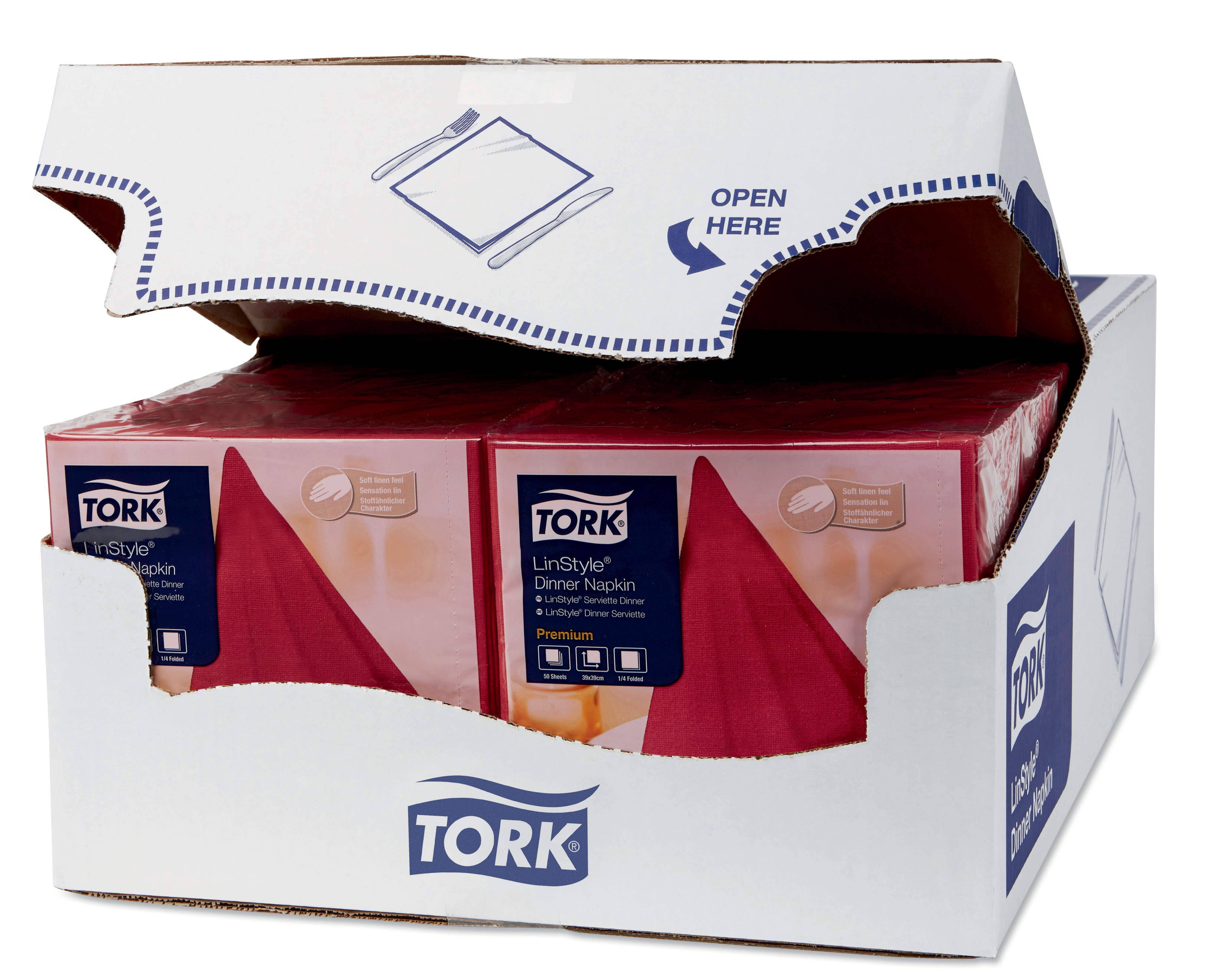 47885538 Обеденная салфетка премиум-класса linstyle® бордового цвета Tork  - Вид №1